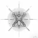 helicopter with 13 lines tattoo design idea