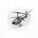 helicopter with 13 lines tattoo design idea