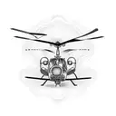 helicopter with 13 lines tattoo design idea