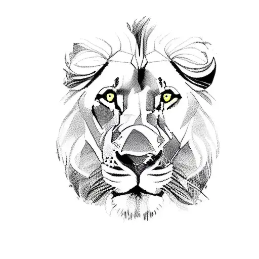 a 7 symbol that should contain dhoni pic and lion pic tattoo design idea