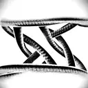 Double Helix DNA structure that shows scientific nucleotides. the DNA structure should break at middle to fragments whic tattoo design idea