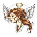 a cherubic angel whispering in my ear tattoo design idea