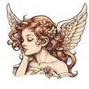a cherubic angel whispering in my ear tattoo design idea