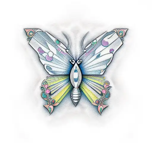 mariposa retro tattoo design idea