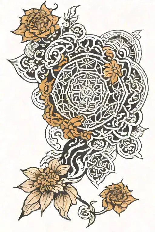 ice cube and mandala tattoo design idea