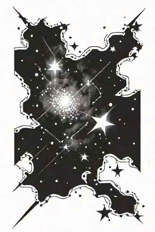 night sky with constellations tattoo design idea