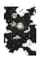 night sky with constellations tattoo design idea