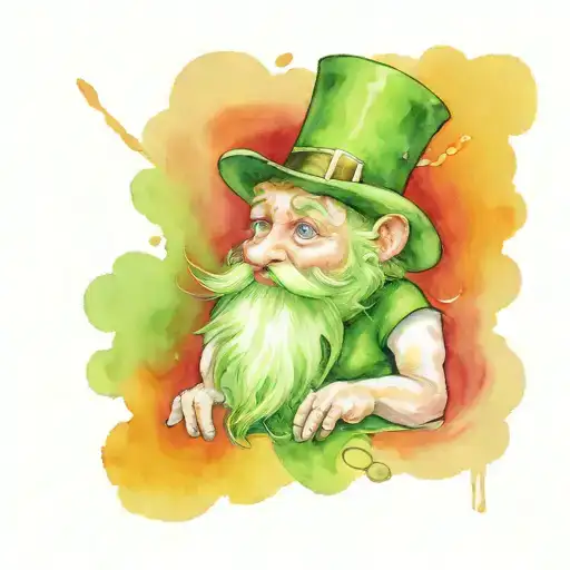leprechaun with kever tattoo design idea