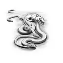 Snake biting it's own tail, surrounding a wolf tattoo design idea