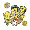 A tattoo design combining elements from The Smiths, The Misfits, and The Simpsons in a unique and creative way tattoo design idea