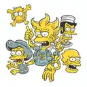 A tattoo design combining elements from The Smiths, The Misfits, and The Simpsons in a unique and creative way tattoo design idea