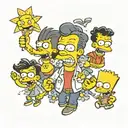 A tattoo design combining elements from The Smiths, The Misfits, and The Simpsons in a unique and creative way tattoo design idea