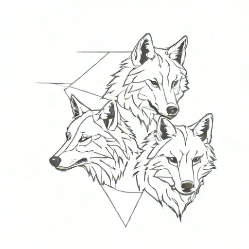 3 simple wolves representing unity and brotherhood of my 2 brothers  tattoo design idea