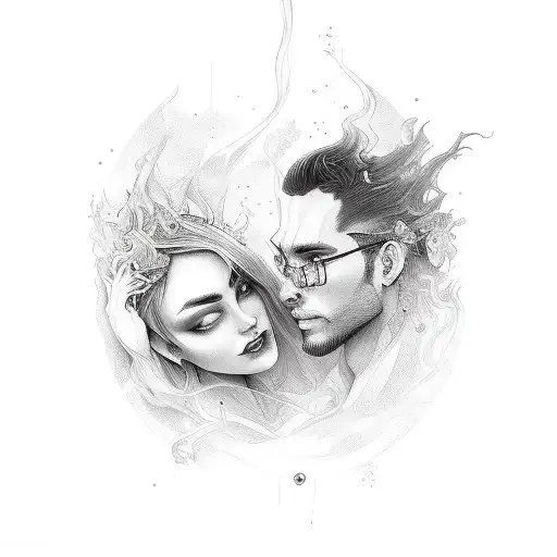 two hands twin flame tattoo design idea