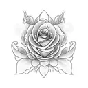 I want flower bundle with an aster, violet, lily of the valley, larkspur, and angladiolus tattoo design idea
