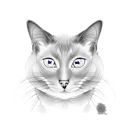 siamese cat tattoo design idea