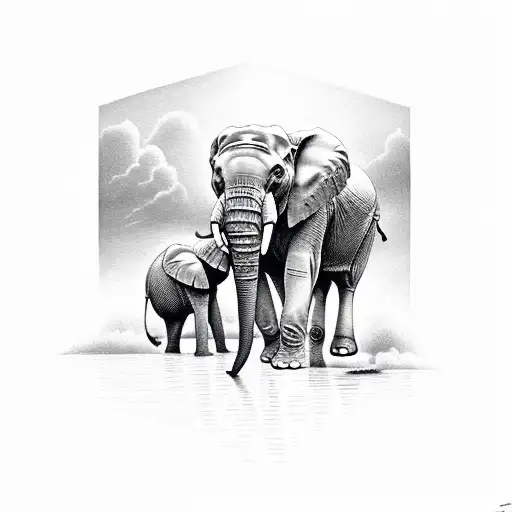 Elephant  tattoo design idea