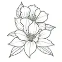 outline flower tattoo design idea