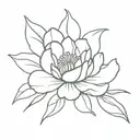 outline flower tattoo design idea