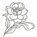 outline flower tattoo design idea