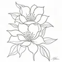 outline flower tattoo design idea