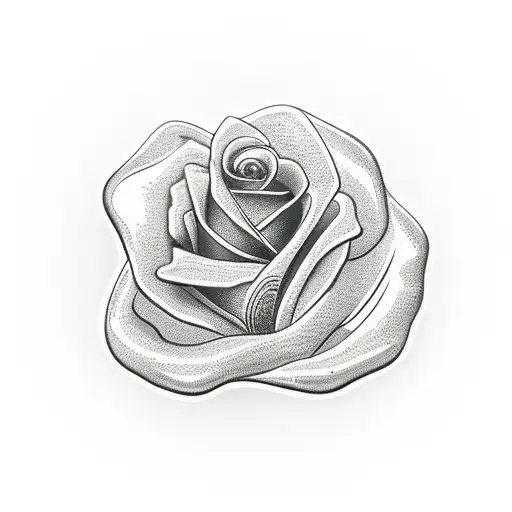 Medal with an engraved rose tattoo design idea