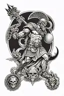 Ancient Rome tattoo with Mars god of war tattoo design idea