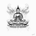 lord Buddha and devil tattoo design idea