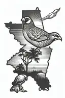 california state outline, California make quail  tattoo design idea