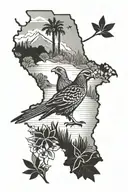 california state outline, California make quail  tattoo design idea