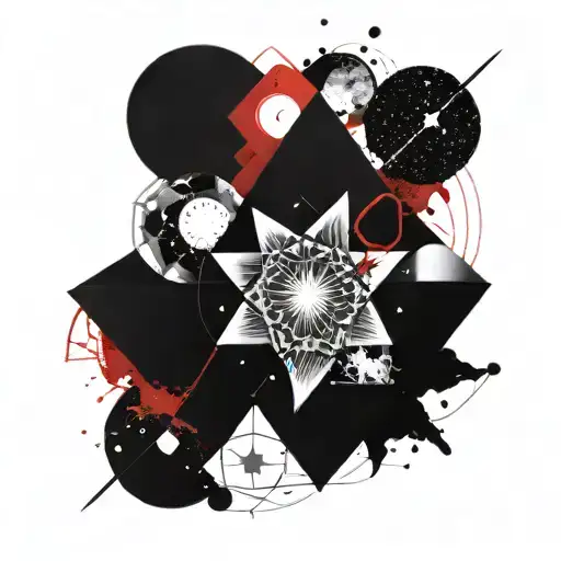 A cosmic mandala design incorporating geometric shapes and space elements to symbolize the teacher's passion for the universe tattoo design idea