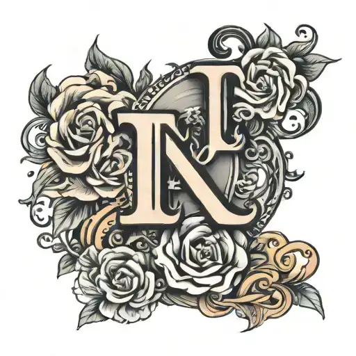 letters t and p letter tattoo design idea