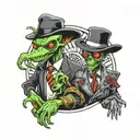 gangster aliens tattoo design idea