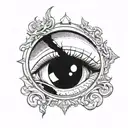 candle burning human 's eye inside a mirror reflecting tattoo design idea