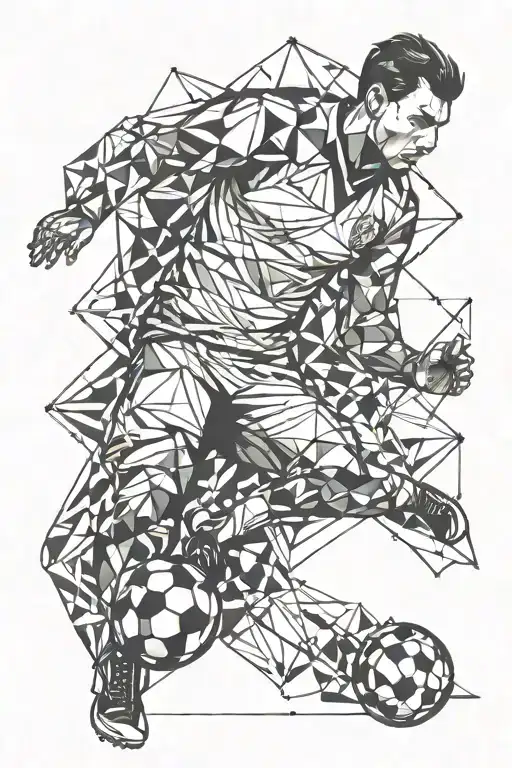 football player kicking tattoo design idea