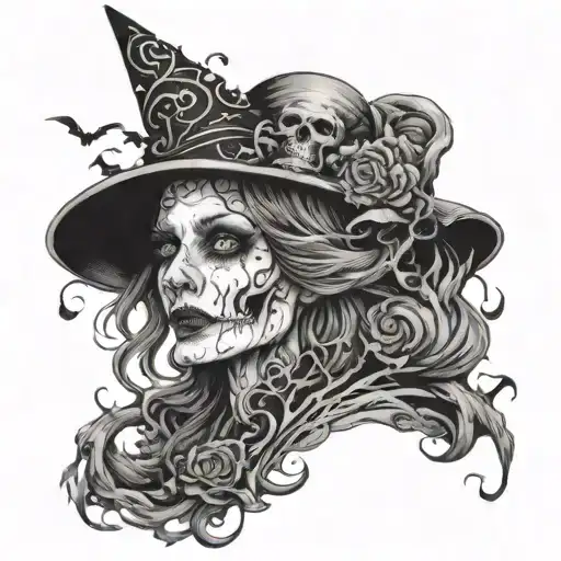 Witchy tattoo design idea