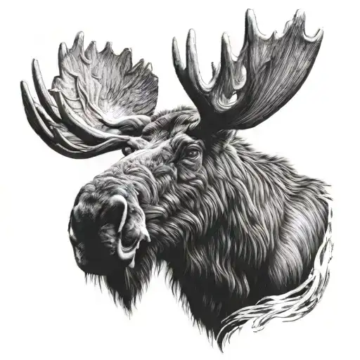 moose head tattoo design idea
