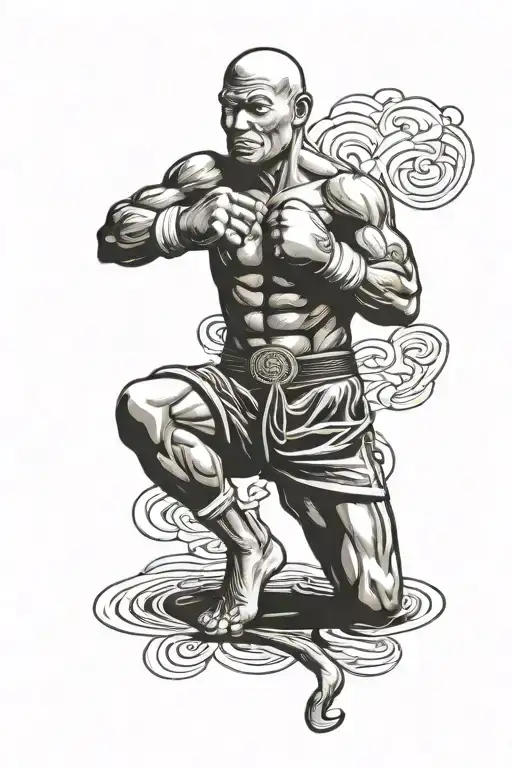mr clean muay thai tattoo design idea