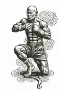 mr clean muay thai tattoo design idea