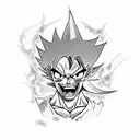 A Create a tattoo featuring characters from One Piece, Dragon Ball, Bleach, and Fairy Tail in a dynamic action pose tattoo design idea