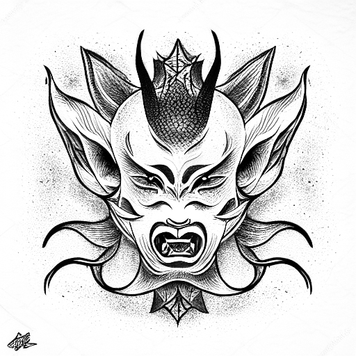Hannya mask tattoo design idea