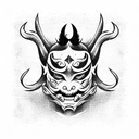 Hannya mask tattoo design idea