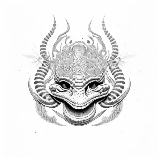 cobra e lua tattoo design idea
