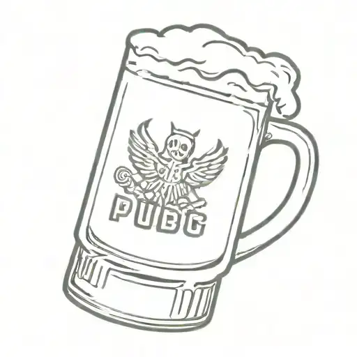 Beer inside pubg and dota tattoo design idea