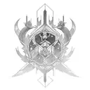 A dynamic tattoo showcasing a PC gaming setup with elements of Norse mythology and a subtle nod to Destiny 2 tattoo design idea