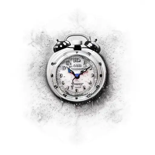 drama masks mixed with melting clocks tattoo design idea