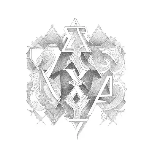 monograph of letters M M C D tattoo design idea