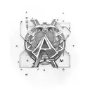 monograph of letters M M C D tattoo design idea