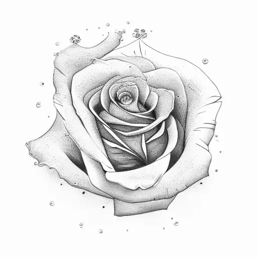 roses and clouds tattoo design idea