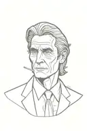 Patrick Bateman cartoon version tattoo design idea